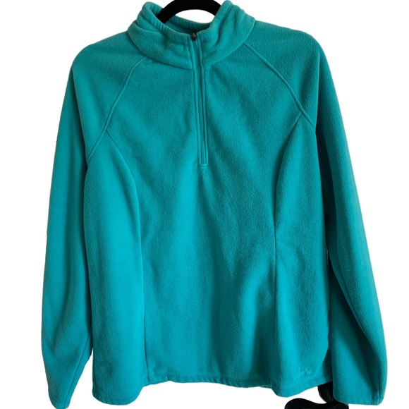 Cabelas Turquoise Fleece Quarter zip pullover - Picture 1 of 11